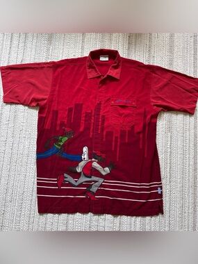 Vintage Platinum Fubu Shirt Mens XXL Fat Albert All Over Print Button Down Cosby